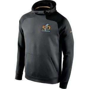 NIKE Men's Anthracite Superbowl 50 Hoodie Lg   NWT